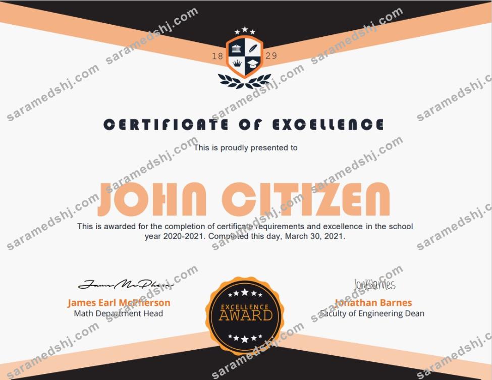 USA Academic Certificate